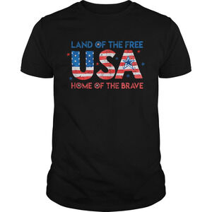 Usa Home Of The Free Land Of The Brave 4Th Of July Flag Shirt